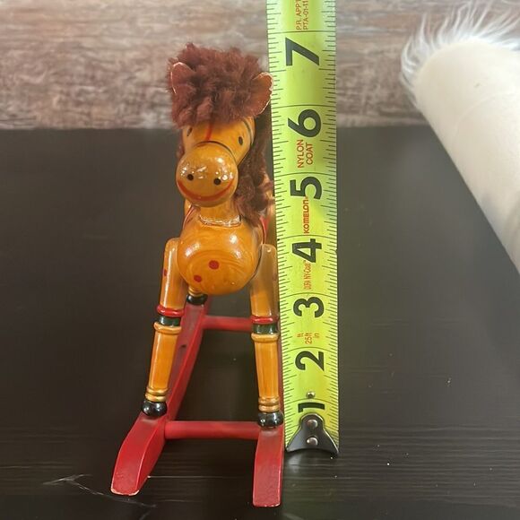 Vintage 70's Christmas Treasury 7" Wood Hobby Rocking Horse Figurine Decor RARE - Picture 8 of 9